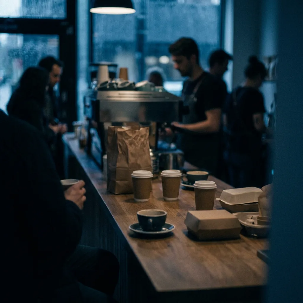 Cafe and packaging background